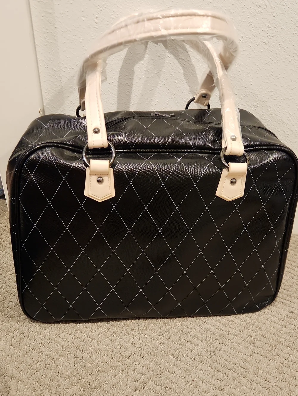 NEW/ VINTAGE Mary Kay Deluxe Black Cream Consultant Travel Luggage Tote Bag